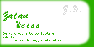 zalan weiss business card